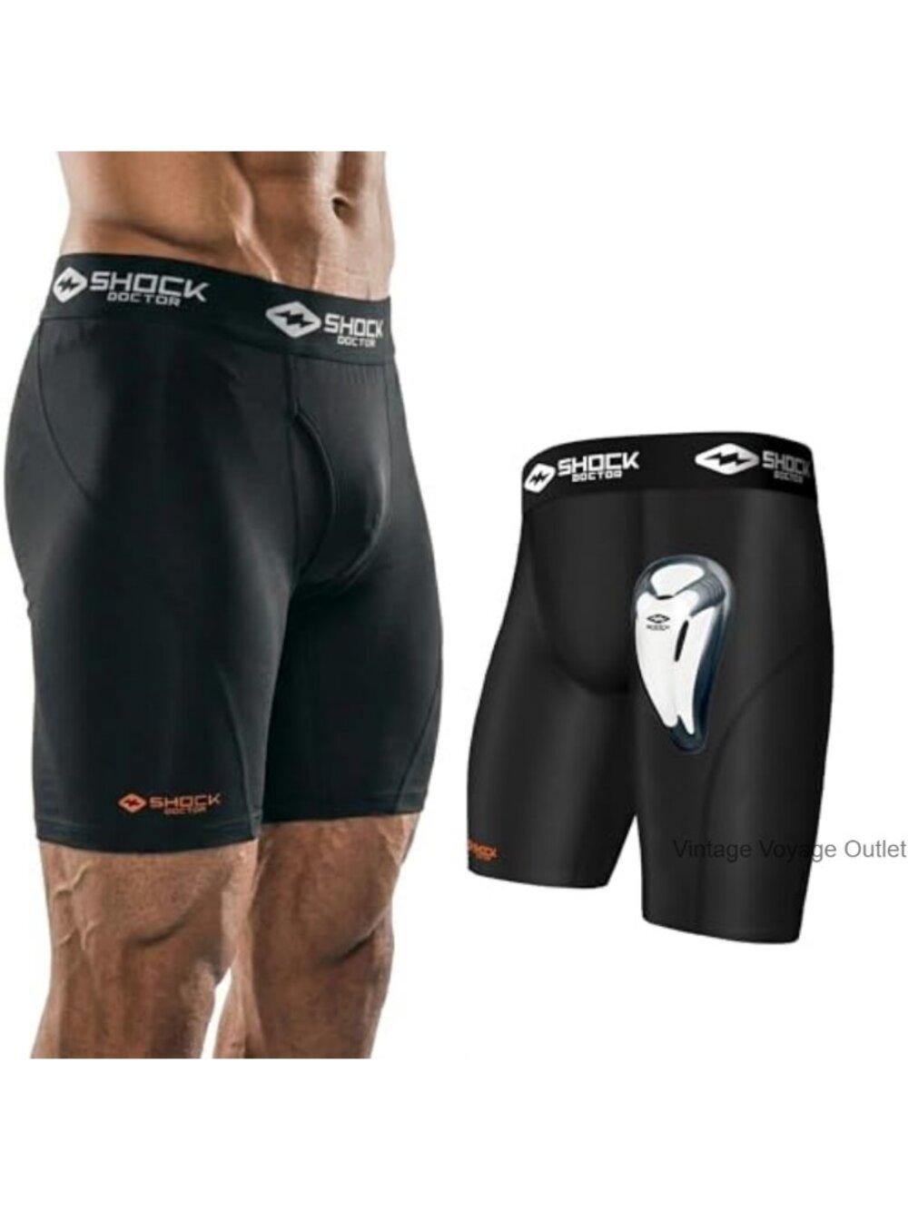 Compression Shorts with Protective Cup, Moisture Wicking Sports Gear